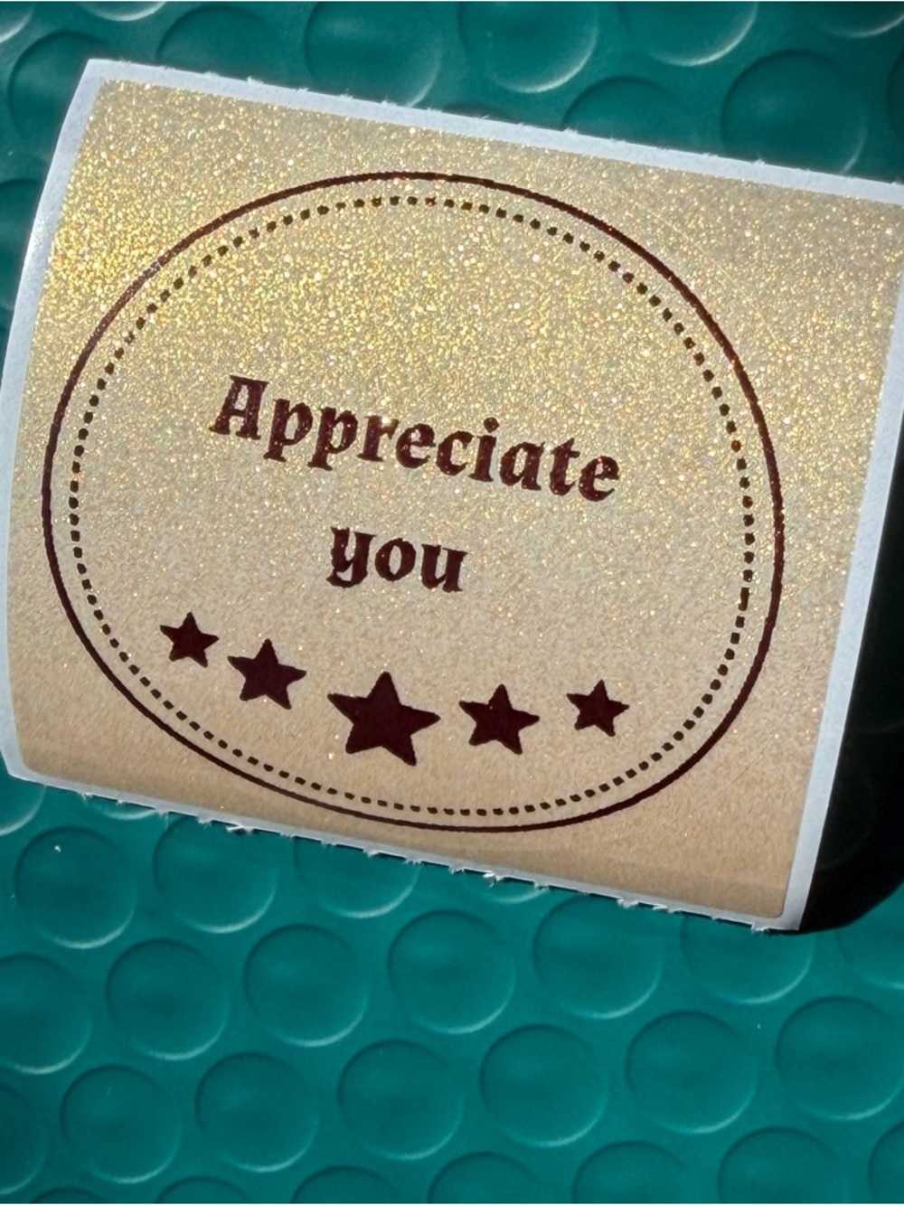 Gold & Black Transparent Glitter “Appreciate You” ~50pcs only~